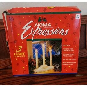 Vintage NOMA Expressions‎ 3-Light Candolier Christmas Window Candelabra w/ Box